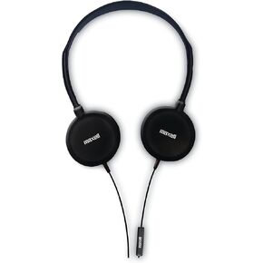 Maxell HP200 Headphone with Microphone, 6 ft Cord, Black