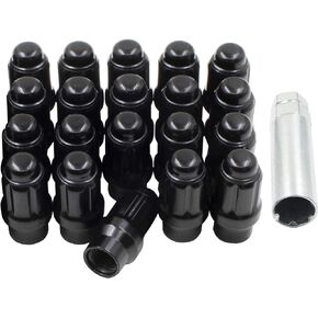 Wheel Accessories Parts 20 Pcs 1/2" Thread ET Bulge Acorn (Extra Thread for Spacers) 1.57" Long Spline Lug Nut Chrome Spline Fits Ford Mustang 1965 to 2014 and Many Vintage Dodge Chevy Ford Vehicles