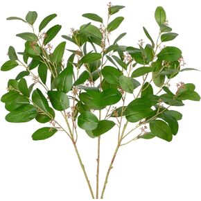 Oairse Artificial Eucalyptus Stems 30.7" Tall Fake Eucalyptus Leaves Silk Greenery Stems Faux Stems and Branches for Vase Wedding Centerpiece Flower Arrangement