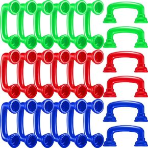 Teling 24 Pack Reading Phones Kids Auditory Feedback Whisper Hear Myself Sound Phones for Classroom (Red, Blue, Green)
