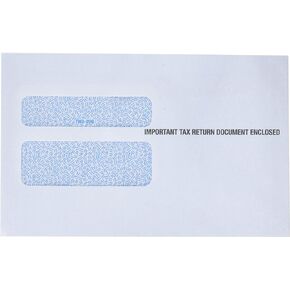 Adams W2 Envelopes, For Standard IRS W2 Forms, Gummed Double Window Security Envelopes, 5-5/8"x 9", 50 per Pack (TXA2219LR), White