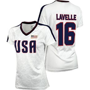 USWNT Players Tshirt, Women's Size, Official Women’s National Soccer Team Association USA Flag Tee Top Lave