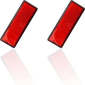 2 PCS M6 x 1.0 Motorcycle Reflectors, Plastic Screw Mount Reflective Warning Reflector, Universal Motorbike Rear Safety Reflectors for Motorcycle, Bicycle, Scooter (Rectangular Orange)