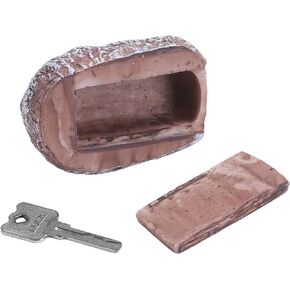 Fake Rock Key Hider Decoration, Faux Key Holder For Outdoor Yard Garden Large Size Design Hide Key Lock Box For Outside (Grey)