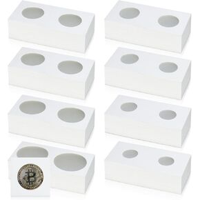 400 قطعة 8 أحجام متنوعة من حامل العملات المعدنية من الورق المقوى، مستلزمات جمع العملات المعدنية، حامل العملات 2 × 2 بوصة لجمع العملات المعدنية in Kuwait