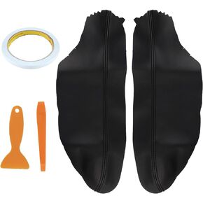 AUTOKAY Leather Front Door Panels Armrest Cover for Honda Accord 2008-2012 Coupe Black