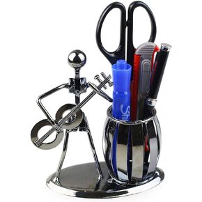 Metal Pencil Holder, Office Supply Pen Organizer Desktop Decoration Stand Container (Guitar)