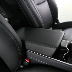 Car Armrest Box Cover for Tesla Model Y Model 3 2017-2023 Center Console Covers Lid Protector Pad Central Mat Automobile Waterproof Interior Decor Accessories (White)
