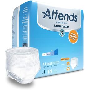 Attends Super Plus Absorbency Protective Underwear with Leakage Barriers - APP0740, Case of 56 (4 Packages of 14) X-Large Waist: 58quot; - 68quot;