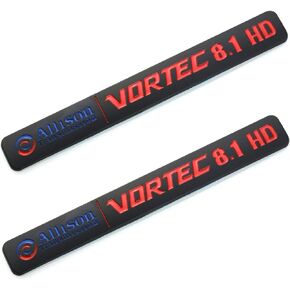 2 Pack Allison Transmission 8.1 Hd 8.1L Vortec Emblem Sticke decals Badges Replacement for 2500Hd 3500Hd Gmc Silverado Sierra Truck (Black/Red) in Kuwait