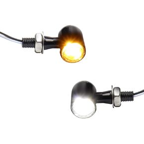 إشارات الانعطاف LED العالمية للدراجات النارية باللون الكهرماني الأمامي، مصابيح تشغيل بيضاء صغيرة Switckback لدراجة Harley Scooter ATV UTV Honda Kawasaki سوزوكي Triumph Yamaha-2PCS in Kuwait