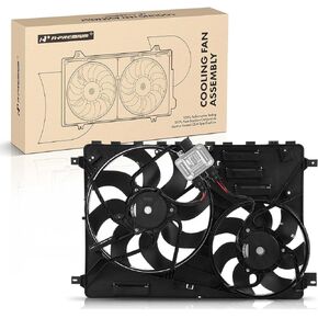 A-Premium Engine Radiator Cooling Fan Assembly Compatible with Select Land Rover Models - Range Rover Evoque 2012-2017, Discovery Sport 2015-2017, LR2 2013-2015 - Replace# LR011905, LR024292