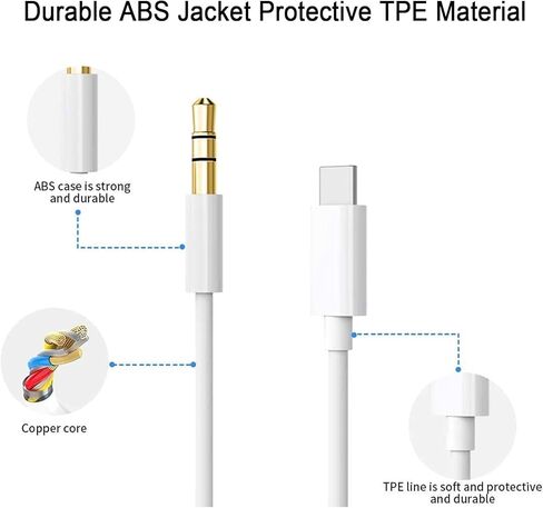 كابل مقبس صوت Aux من Alitutumao USB C إلى 3.5 مم، محول من النوع C إلى سلك ستيريو لسماعات الرأس 3.5 مم للسيارة والمنزل ومكبر صوت ستيريو متوافق مع Samsung Galaxy S23 S22 S21 Ultra S20+ Note20 in Saudi Arabia