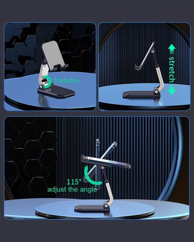 Mayten Phone Stand Foldable Cell Phone Stand for Desk, Desktop Phone Holder Compatible with iPhone 15/14/13/12 Pro Max Plus Mini& All Phones, iPad and Tablets-Emerald Green in Saudi Arabia