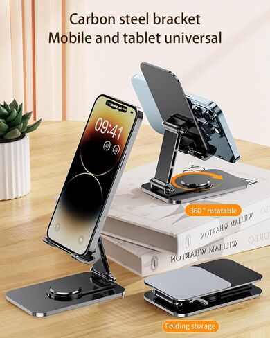 Mayten Phone Stand Foldable Cell Phone Stand for Desk, Desktop Phone Holder Compatible with iPhone 15/14/13/12 Pro Max Plus Mini& All Phones, iPad and Tablets-Emerald Green in Saudi Arabia