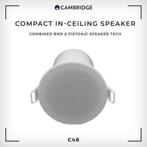 كامبريدج اوديو مينكس C46 مكبر صوت مدمج في السقف مع BMR | تردد واسع، قطر 3 بوصة | شبكة بيضاء قابلة للطلاء (سماعة واحدة) in Kuwait