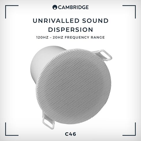 كامبريدج اوديو مينكس C46 مكبر صوت مدمج في السقف مع BMR | تردد واسع، قطر 3 بوصة | شبكة بيضاء قابلة للطلاء (سماعة واحدة) in Kuwait