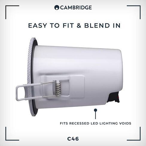 كامبريدج اوديو مينكس C46 مكبر صوت مدمج في السقف مع BMR | تردد واسع، قطر 3 بوصة | شبكة بيضاء قابلة للطلاء (سماعة واحدة) in Kuwait