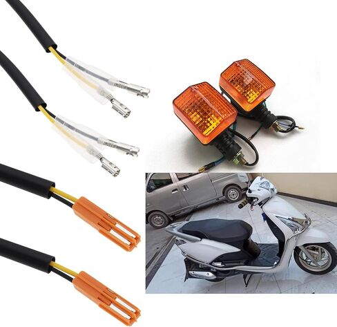 SING F LTD 4X محول إشارة الانعطاف متوافق مع محول قابس هوندا للدراجات النارية كابل محول إشارة الانعطاف تقريبًا. 22.5 سنتيمتر/8.86 بوصة in Kuwait