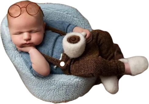 Coberllus ملابس تصوير لحديثي الولادة صبي رومبير قميص نظارات الطفل التقطت الصور الدعائم الوليد صور صورة مجموعة خمر 3 قطعة in Kuwait