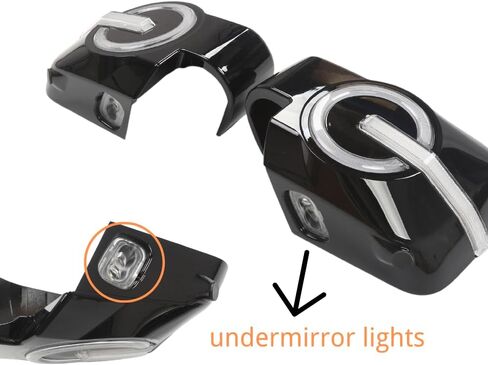 أضواء إشارة الانعطاف متوافقة مع Ford Bronco 2021 2022 2023، غطاء مرآة جانبية مع أضواء تشغيل، أضواء الانعطاف، أضواء جانبية (أسود لامع) in Kuwait