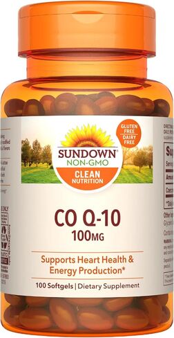 كبسولات هلامية Sundown CoQ10 100 ملغ، تدعم صحة القلب وإنتاج الطاقة الخلوية، 40 قطعة in Saudi Arabia