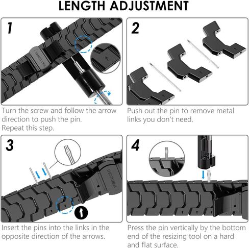 WINGLE for Galaxy Watch 5 Band Pro 45mm 44mm, Galaxy Watch 6 Band Classic 47mm 43mm 44mm 40mm, Samsung Galaxy Watch 4 Band Classic 46mm 42mm for Men Galaxy Watch 3/Gear S2 20mm Metal Bands, Black in Kuwait