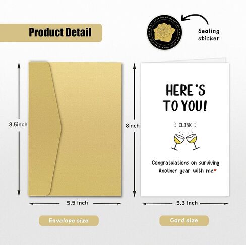 Funny Anniversary Cards for Wife Husband, Humorous Anniversary Card for Him Her, Congratulations On Surviving Another Year With Me in Saudi Arabia