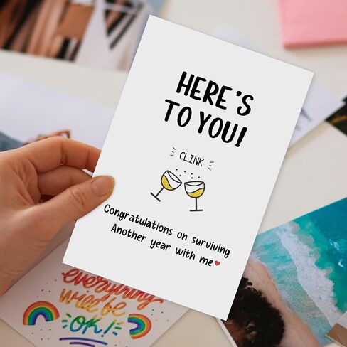 Funny Anniversary Cards for Wife Husband, Humorous Anniversary Card for Him Her, Congratulations On Surviving Another Year With Me in Saudi Arabia