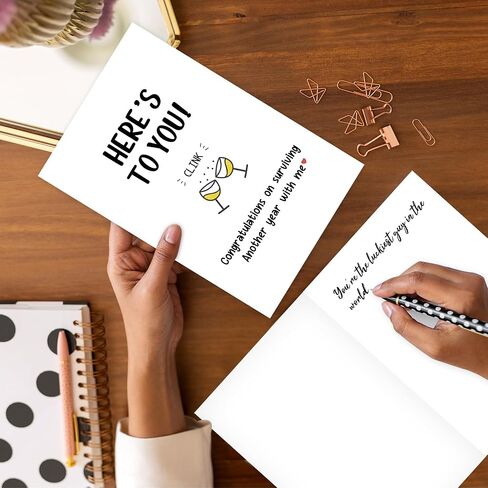 Funny Anniversary Cards for Wife Husband, Humorous Anniversary Card for Him Her, Congratulations On Surviving Another Year With Me in Saudi Arabia
