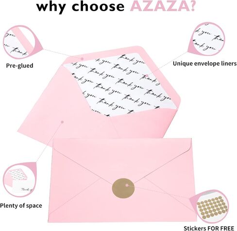 AZAZA 100 Baby Blue Thank You Cards ｗith Envelopes 4x6, Blank Thank You Cards 4 Minimalistic Designs, Baby Shower Thank You Cards with Envelopes, Blue Thank You Note and Gold Stickers for Wedding in Saudi Arabia