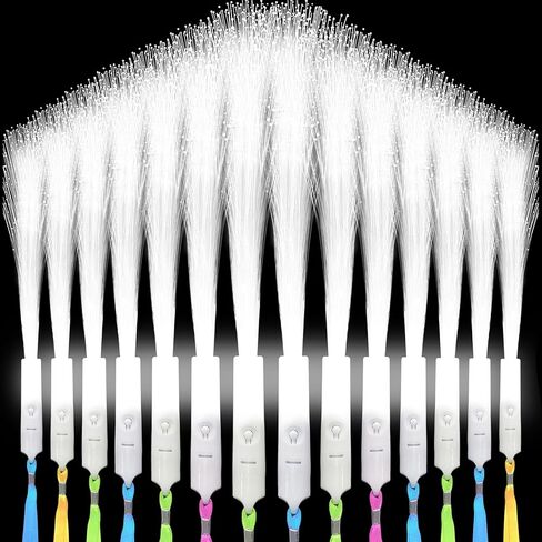 SHQDD100 PCS White Fiber Optic Wands, LED Fiber Wands, wedding party supplies, Glow Fiber Wands Sticks, Flashing LED Wands, Fiber Optic Light Wand Stick for Glow Party, Bar Dj, Halloween and New Year in Saudi Arabia
