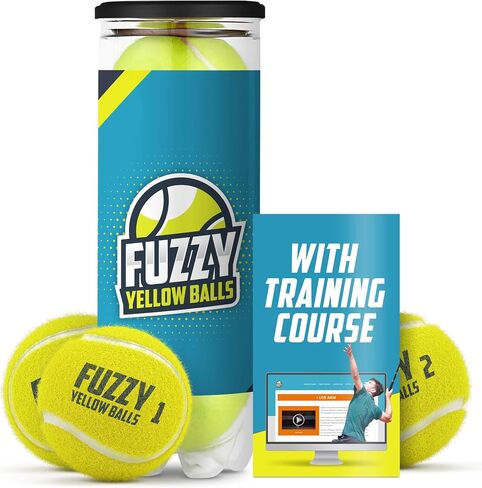 كرات التنس من Fuzzy Yellow Balls w/QR لتدريب "الذراع الحية" من قبل دكتور كوفاكس - كرات تنس ملونة للأطفال معتمدة من فئة البطولة من الـITF - كرات تنس للملاعب الصلبة والأسطح الداخلية in Saudi Arabia