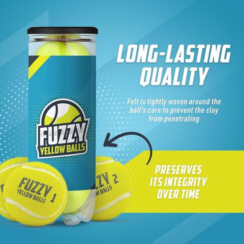 كرات التنس من Fuzzy Yellow Balls w/QR لتدريب "الذراع الحية" من قبل دكتور كوفاكس - كرات تنس ملونة للأطفال معتمدة من فئة البطولة من الـITF - كرات تنس للملاعب الصلبة والأسطح الداخلية in Saudi Arabia
