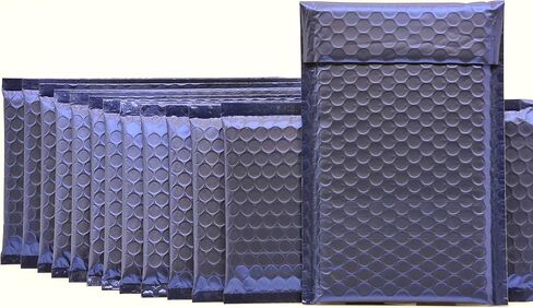 ProLine Matte Metallic Dark Blue Bubble Padded Mailers 4x8 Inch Self Seal Padded Envelopes (10) in Saudi Arabia