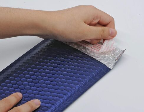ProLine Matte Metallic Dark Blue Bubble Padded Mailers 4x8 Inch Self Seal Padded Envelopes (10) in Saudi Arabia