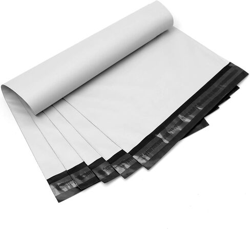 أكياس مظاريف شحن بولي ميلر مع لاصق ذاتي الغلق، حقائب بريدية مقاومة للماء والتمزق [أبيض، 25.4 سم × 33.02 سم، عبوة من 100] in Kuwait