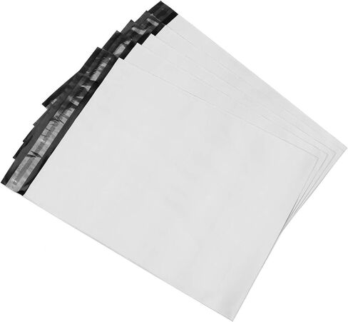 أكياس مظاريف شحن بولي ميلر مع لاصق ذاتي الغلق، حقائب بريدية مقاومة للماء والتمزق [أبيض، 25.4 سم × 33.02 سم، عبوة من 100] in Kuwait