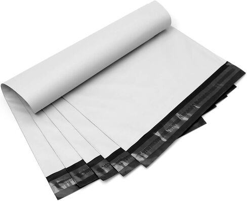 أكياس مظاريف شحن بولي ميلر مع لاصق ذاتي الغلق، حقائب بريدية مقاومة للماء والتمزق [أبيض، 25.4 سم × 33.02 سم، عبوة من 100] in Kuwait