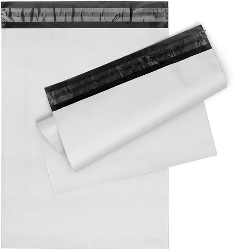 أكياس مظاريف شحن بولي ميلر مع لاصق ذاتي الغلق، حقائب بريدية مقاومة للماء والتمزق [أبيض، 25.4 سم × 33.02 سم، عبوة من 100] in Kuwait