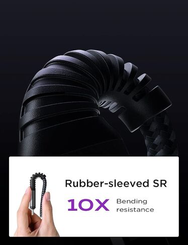 LISEN USB C Cable Fast Charger 3.2A [10FT Extra Long SR], Type C Charger Cable Fast Charging Cord with LED Light, Rubber-Sleeved SR No Bend Compatible with Samsung Galaxy S20/S10/S9/Note 10/9 2 Pack in Saudi Arabia