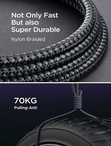 LISEN USB C Cable Fast Charger 3.2A [10FT Extra Long SR], Type C Charger Cable Fast Charging Cord with LED Light, Rubber-Sleeved SR No Bend Compatible with Samsung Galaxy S20/S10/S9/Note 10/9 2 Pack in Saudi Arabia
