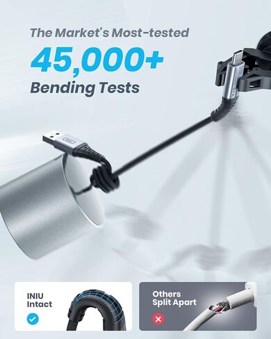 INIU USB C Charger Cable 6.6ft, 3.1A USB A to Type C Fast Charging Cable, Zinc Alloy Braided USB-C Data Cord for iPhone 15 Pro Max Samsung S24 S21 S10 A15 Google Pixel 7 LG V30 Moto, etc. in Saudi Arabia