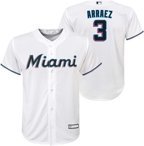 OuterStuff Luis Arraez Miami Marlins MLB Kids Youth 8-20 White Home Player Jersey in Saudi Arabia