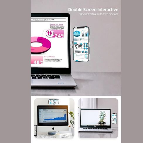 حامل هاتف الكمبيوتر المحمول، حامل هاتف شاشة قابل للتعديل، دعامة توسيع حامل شاشة iPhone، حامل هاتف محمول نحيف قابل للطي لسلسلة iPhone 14/13 / 12 Pro Max/ 12 Pro/ 12 Mini فضي in Saudi Arabia