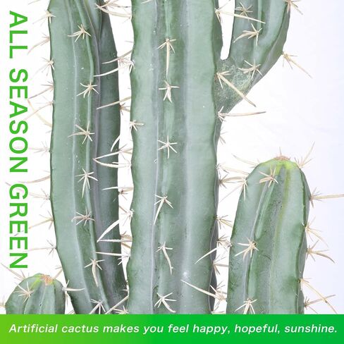 Artificial Cactus 40 Inches Fake Cacti Faux Plant with Black Planter for Home Garden Store Office Floor Decoration in Saudi Arabia