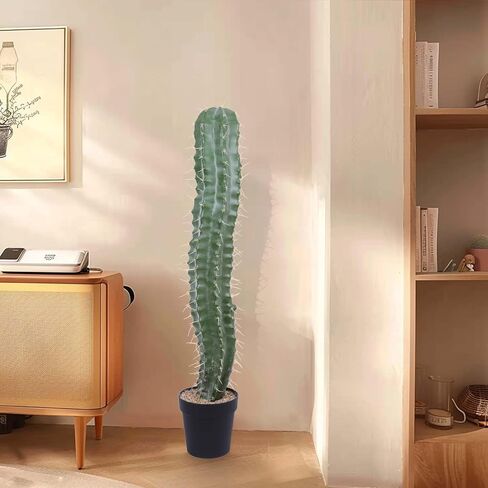 Artificial Cactus 40 Inches Fake Cacti Faux Plant with Black Planter for Home Garden Store Office Floor Decoration in Saudi Arabia