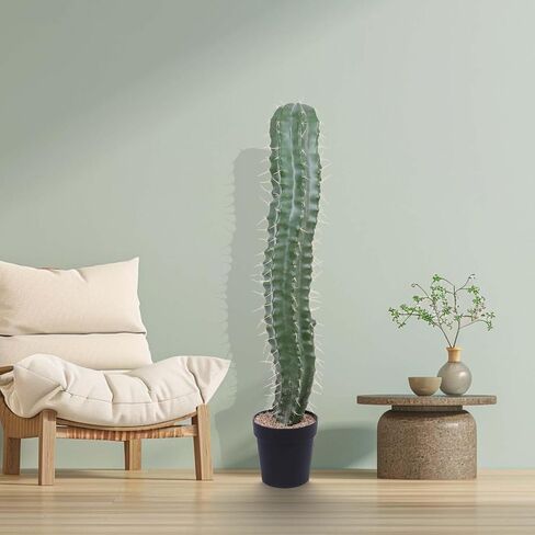 Artificial Cactus 40 Inches Fake Cacti Faux Plant with Black Planter for Home Garden Store Office Floor Decoration in Saudi Arabia