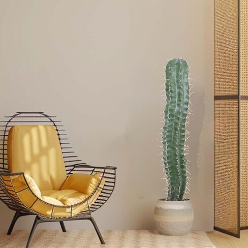 Artificial Cactus 40 Inches Fake Cacti Faux Plant with Black Planter for Home Garden Store Office Floor Decoration in Saudi Arabia