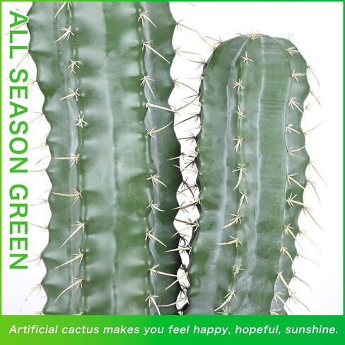 Artificial Cactus 40 Inches Fake Cacti Faux Plant with Black Planter for Home Garden Store Office Floor Decoration in Saudi Arabia